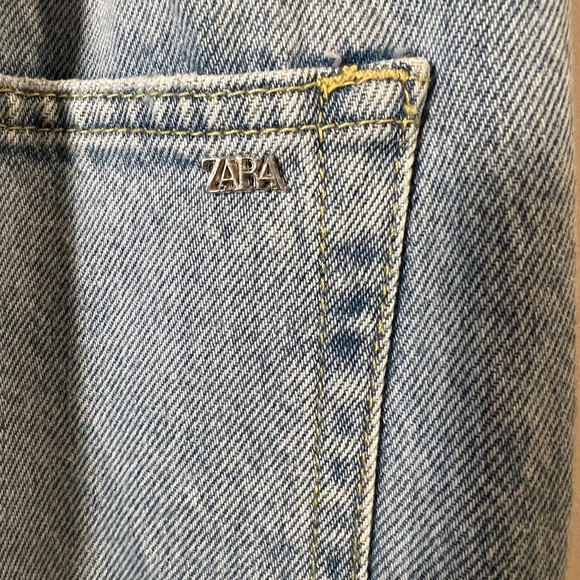 Zara High Rise Paper Bag Waist Jeans - Picture 9 of 11